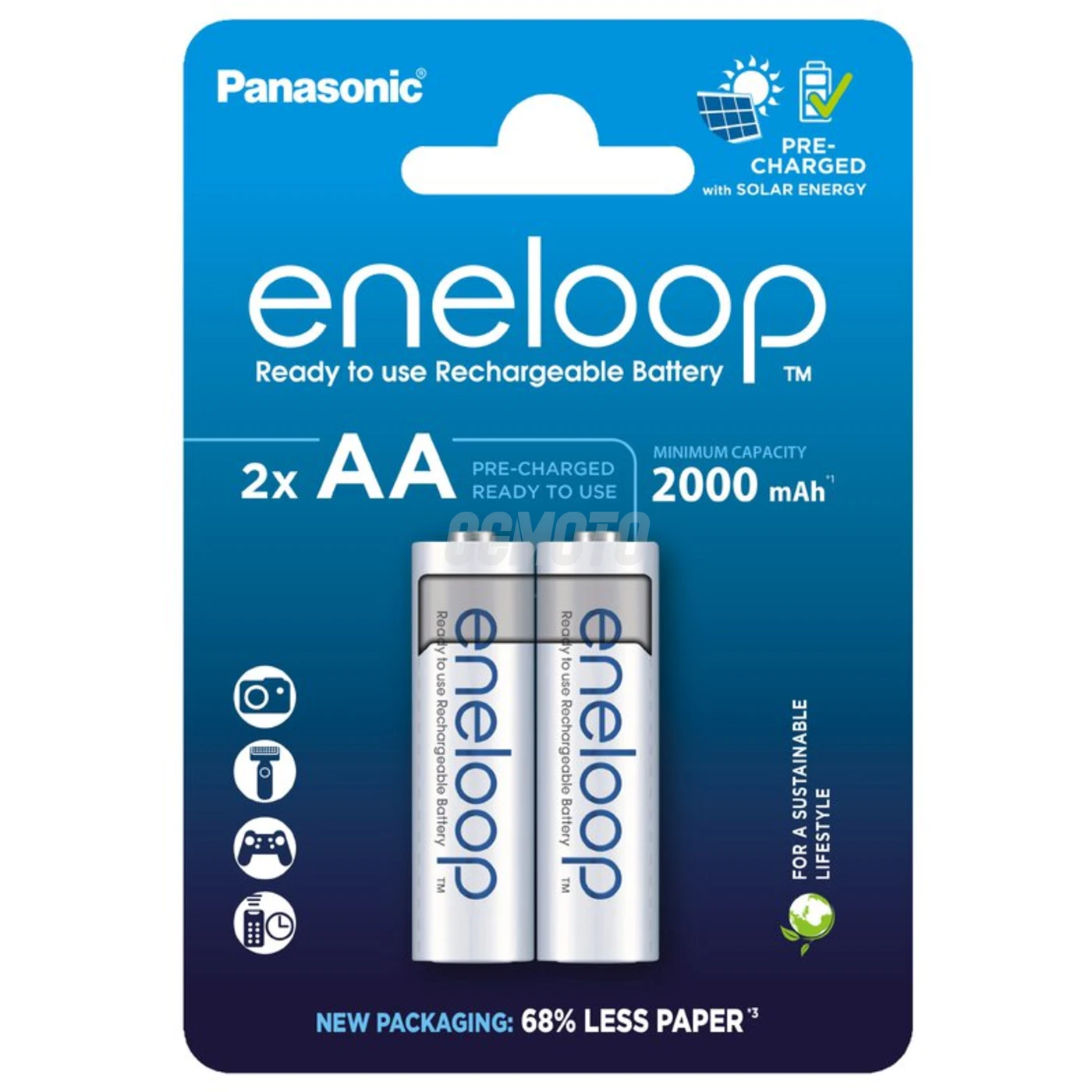 2 baterias recarregÃ¡veis NIMH AA 1,2 V 2000 mAh