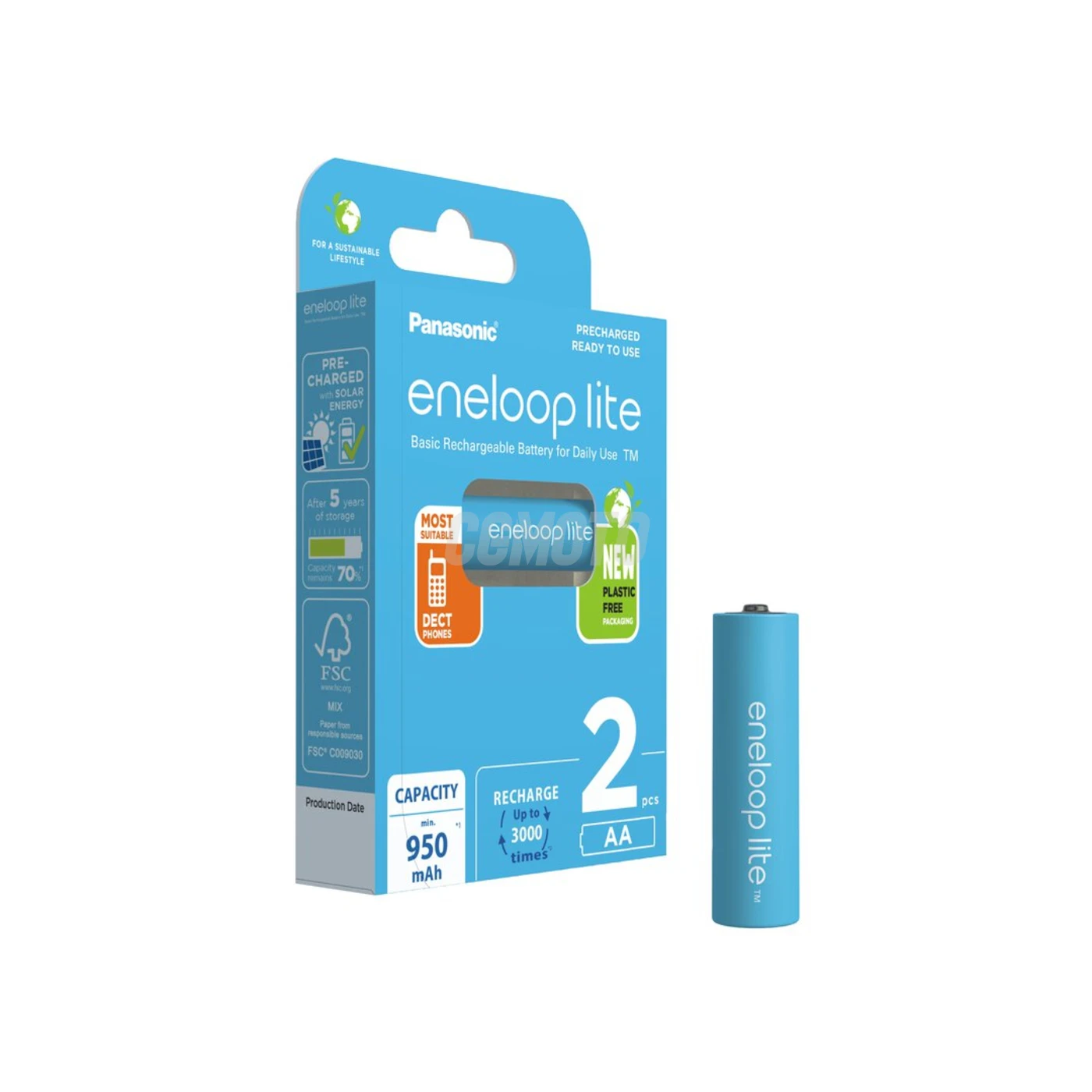 2 baterias recarregÃ¡veis NIMH AA 1,2 V Lite 950mAh