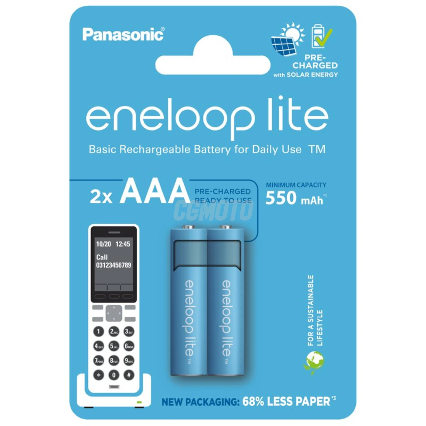 2 baterias recarregÃ¡veis NIMH AAA 1,2 V Lite 550 mAh