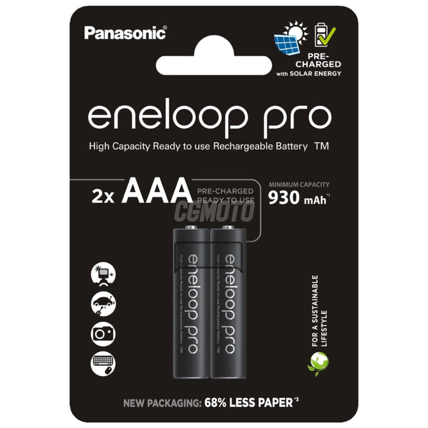 2 baterias recarregÃ¡veis NIMH AAA 1,2 V PRO 930 mAh