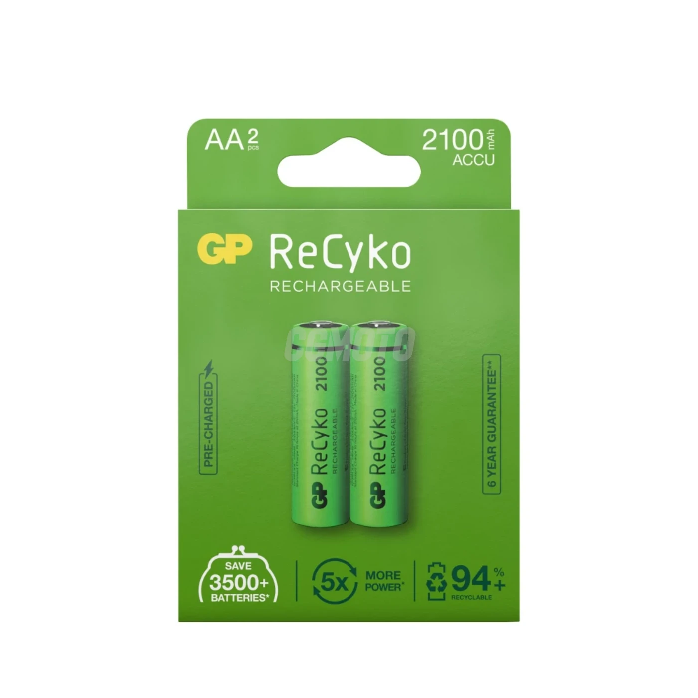 2 baterias recarregáveis NIMH AA 1,2 V Recyko 2100 mAh