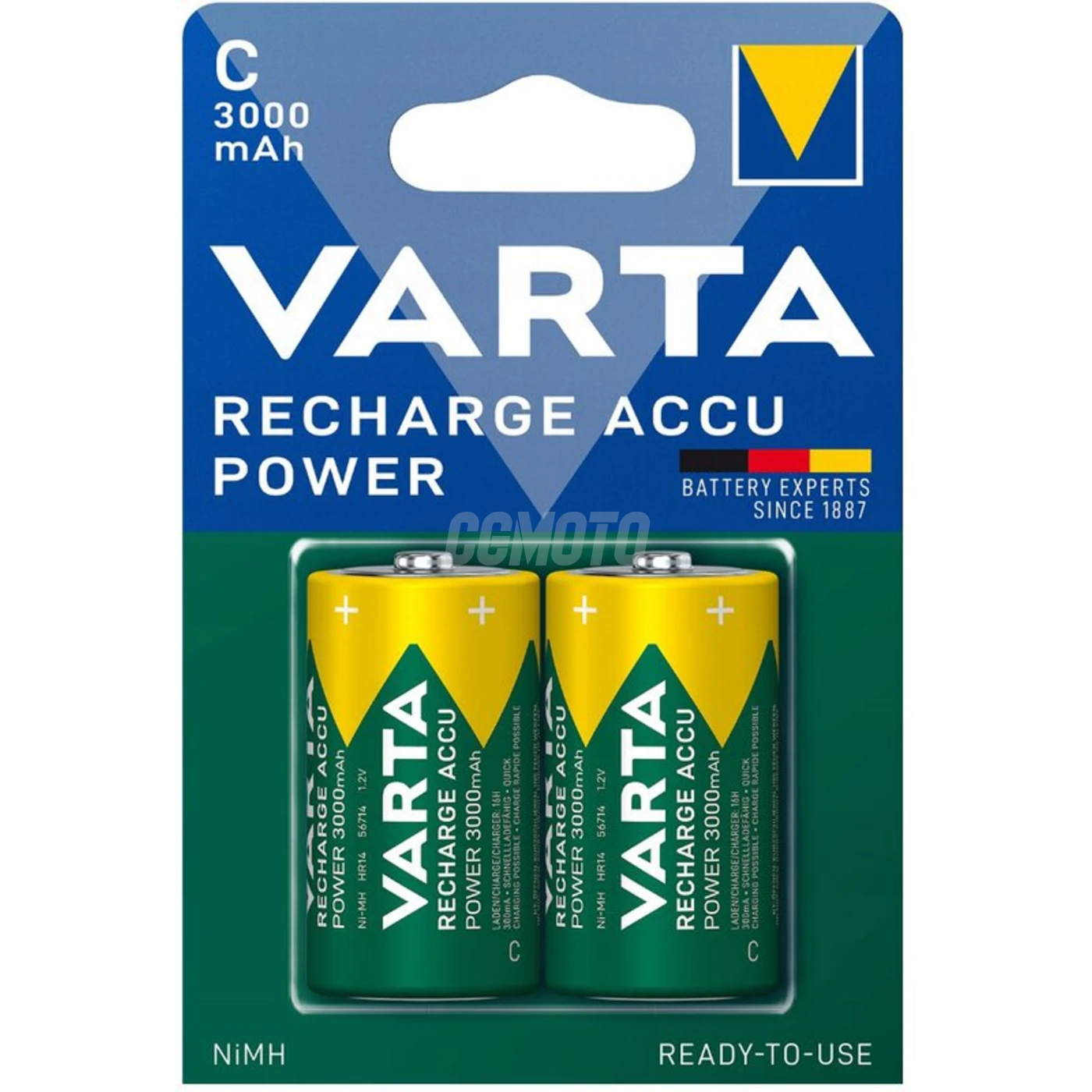 2 baterias recarregáveis NIMH LR14/C 1,2 V Ready2Use 3000 mAh 