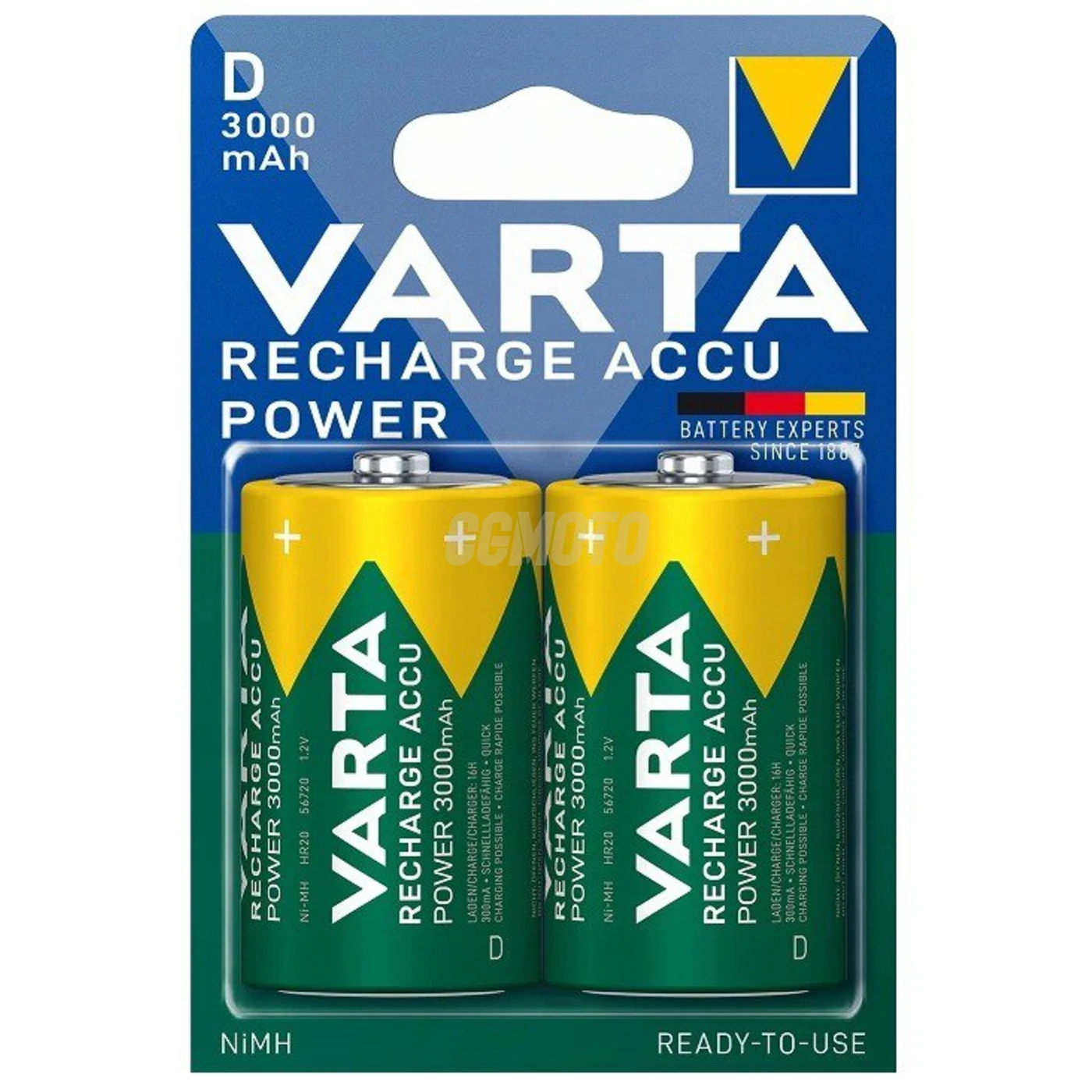2 baterias recarregáveis NIMH LR20/D 1,2 V Ready2Use 3000 mAh 