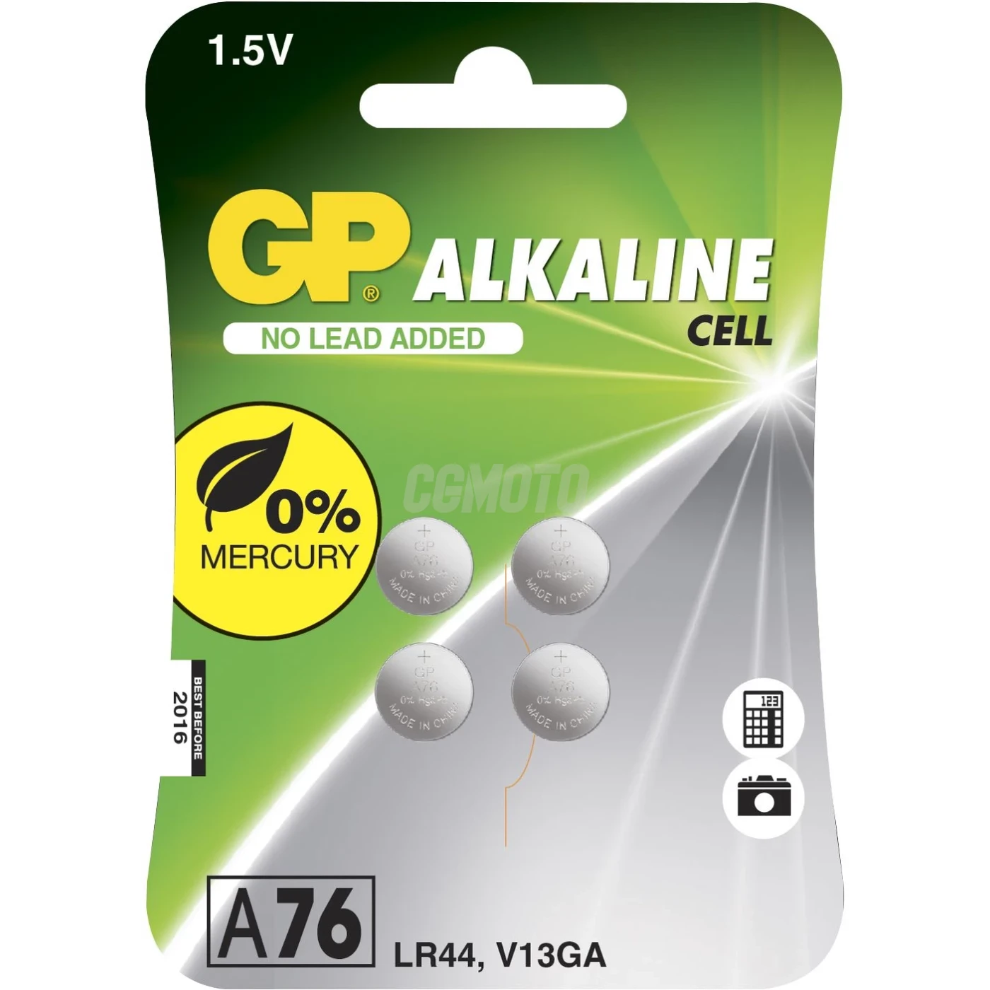 4 baterias de botão alcalinass LR44 1,5 V 