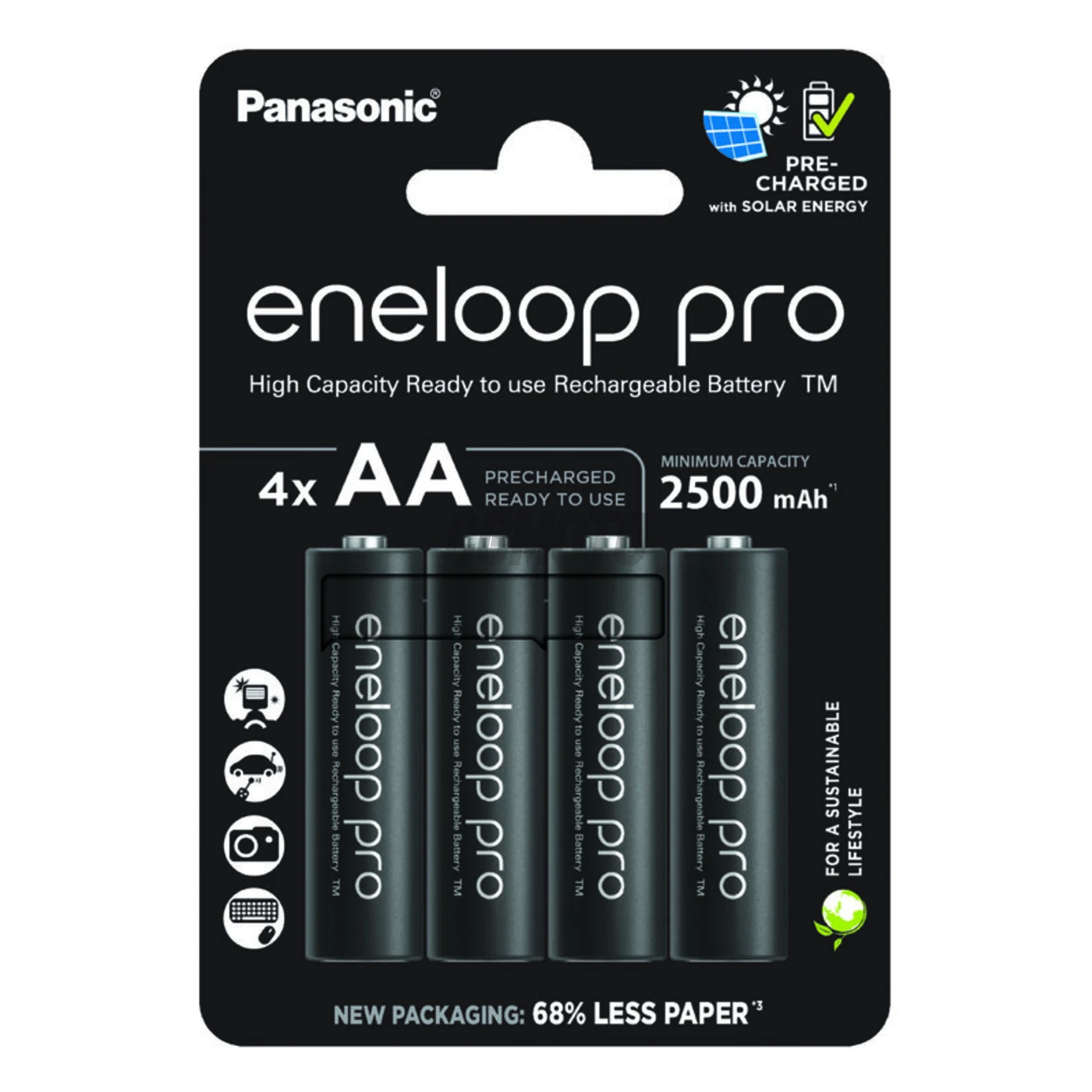 4 baterias recarregÃ¡veis NIMH AA 1,2 V PRO 2500 mAh