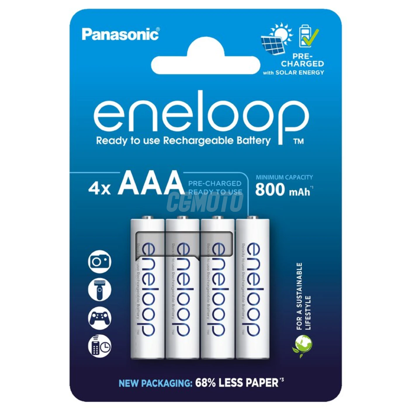 4 baterias recarregÃ¡veis NIMH AAA 1,2 V 800 mAh