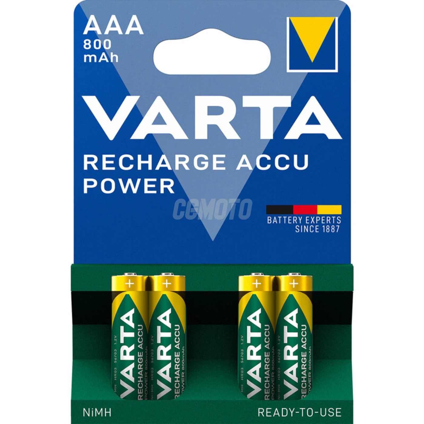 4 baterias recarregáveis NIMH LR03/AAA 1,2 V Ready2Use 800 mAh 