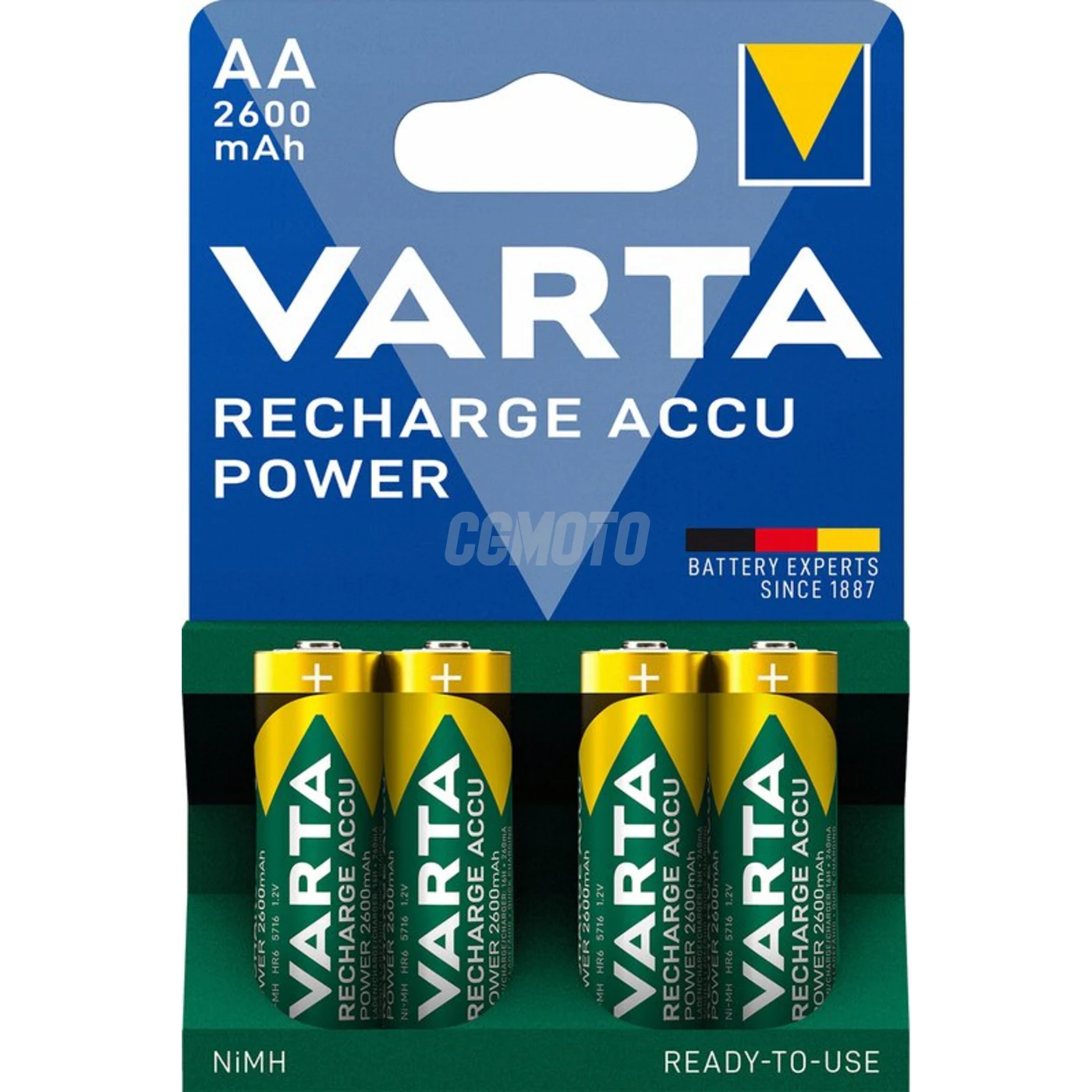 4 baterias recarregáveis NIMH LR6/AA 1,2 V Ready2Use 2600 mAh 
