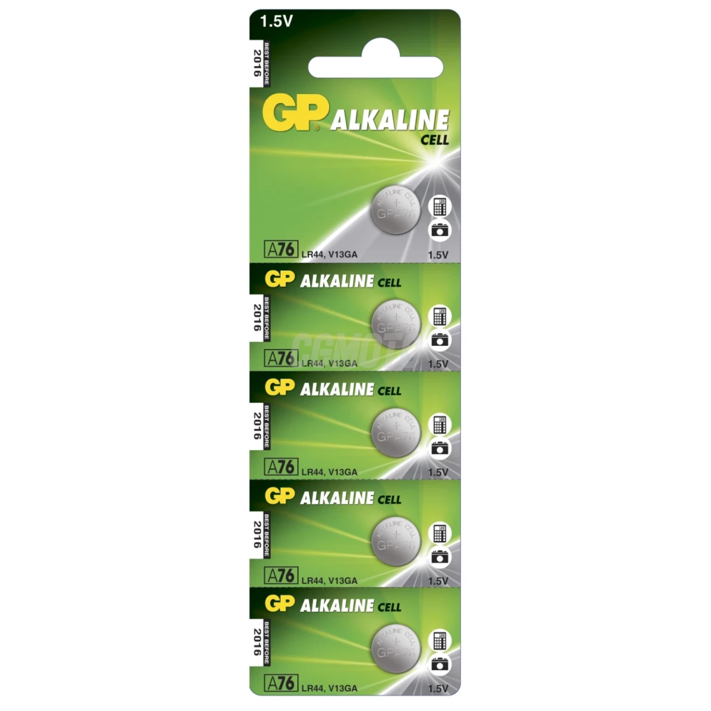 5 baterias de botão alcalinass LR44 1,5 V 