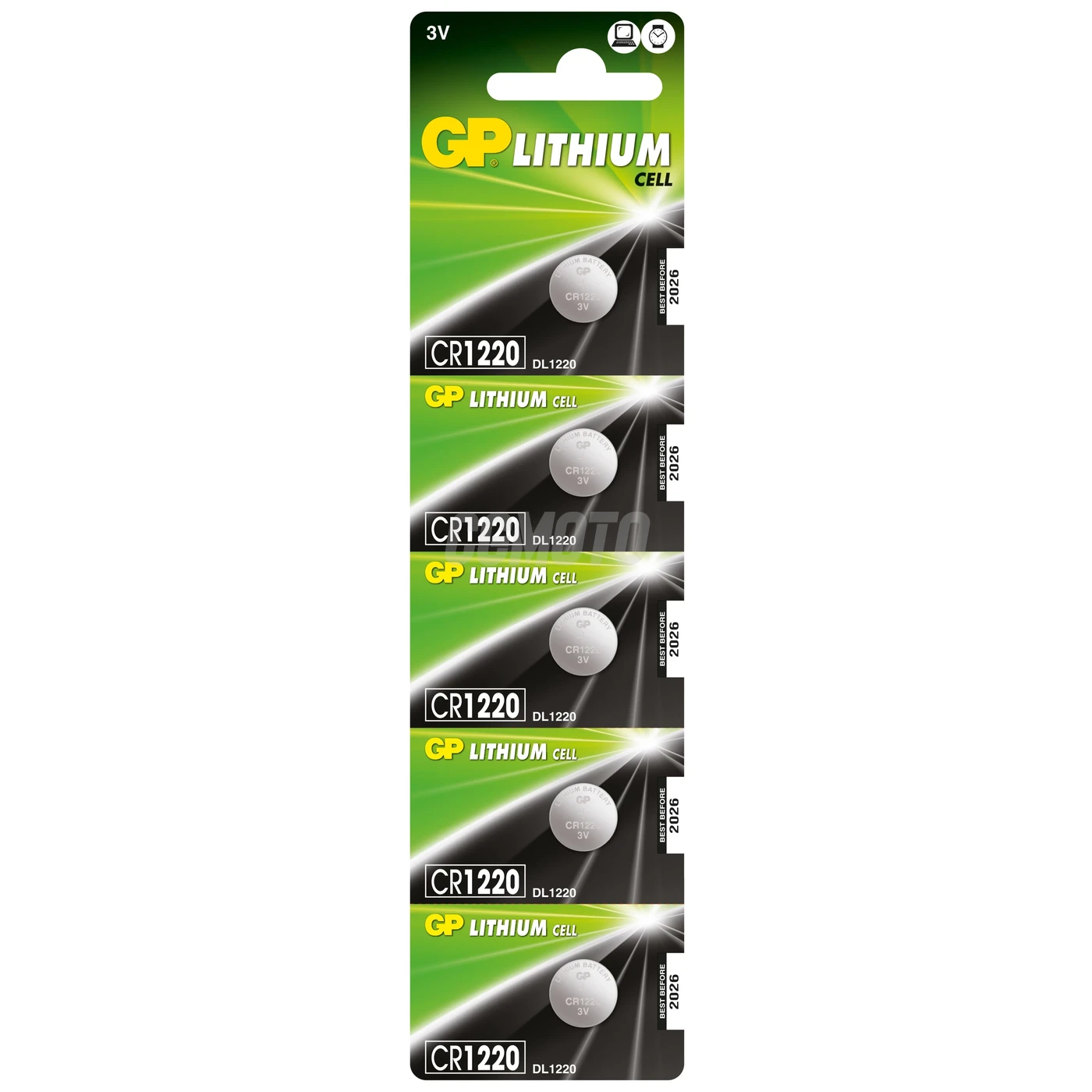 5 pilhas botão  lítio CR1220 3 V
