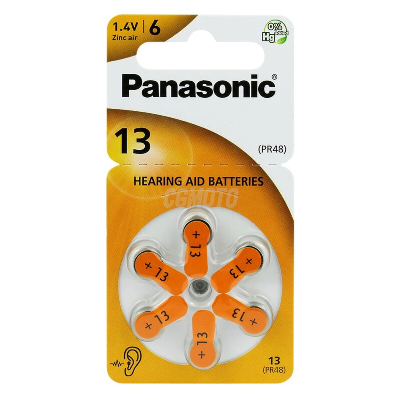 6 baterias auditivas de zinco-ar 13 1,4 V 