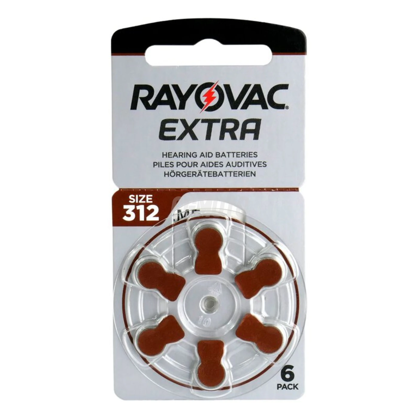 6 baterias auditivas de zinco-ar 312 1,45 V Extra 