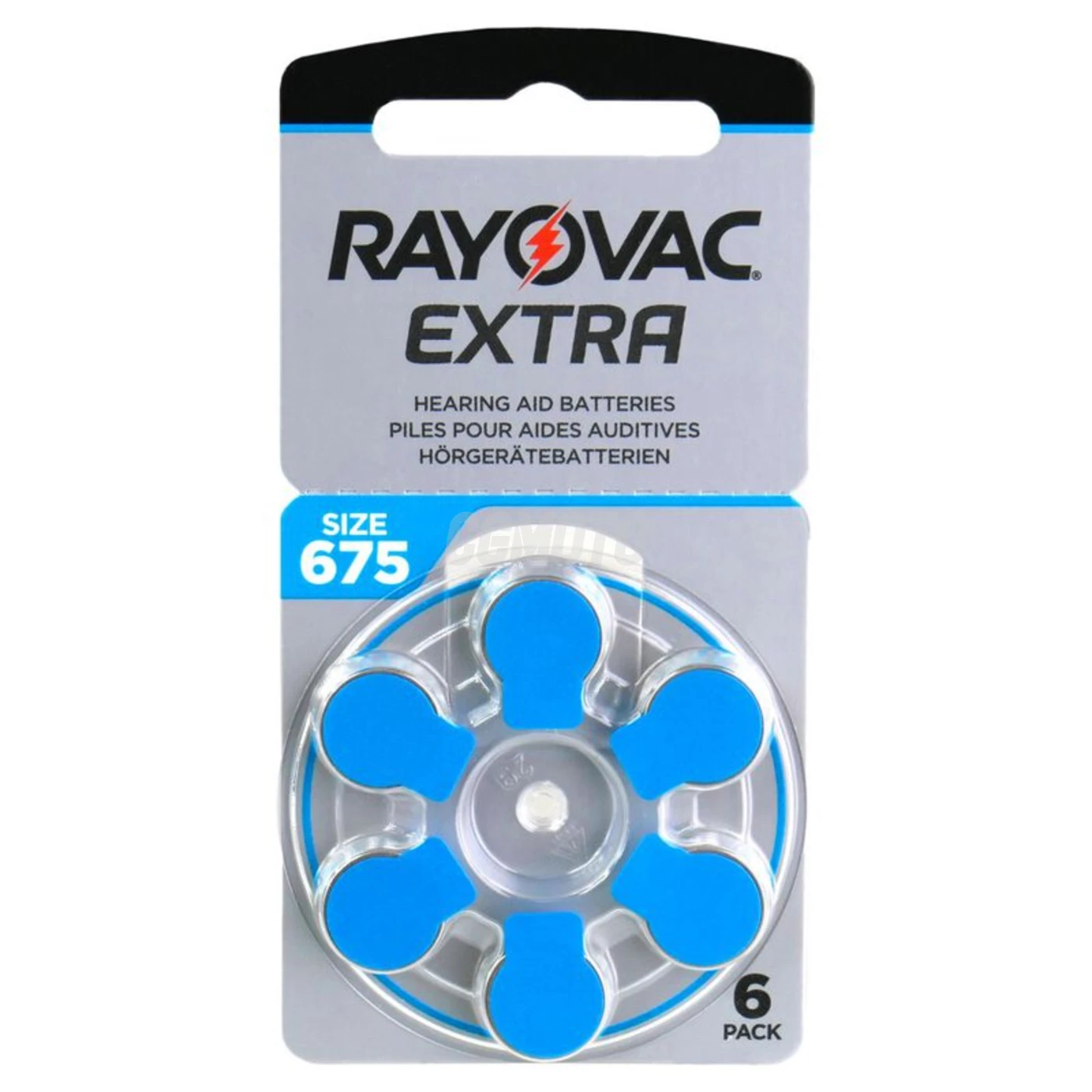 6 baterias auditivas de zinco-ar 675 1,45 V Extra 