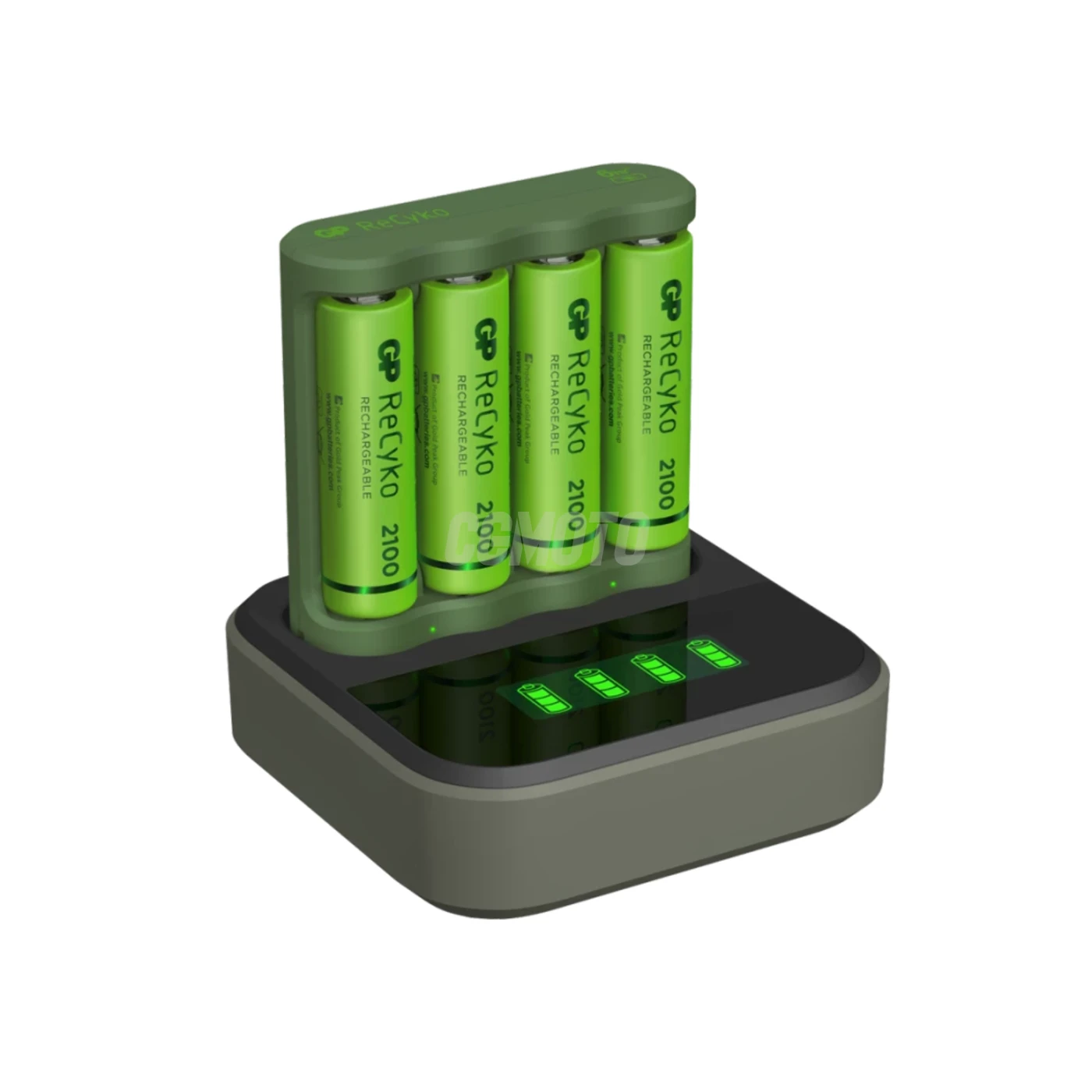 Carregador 6 horas GP B421 (USB) + 4 pilhas NiMH AA 2000 mAh + estação D451