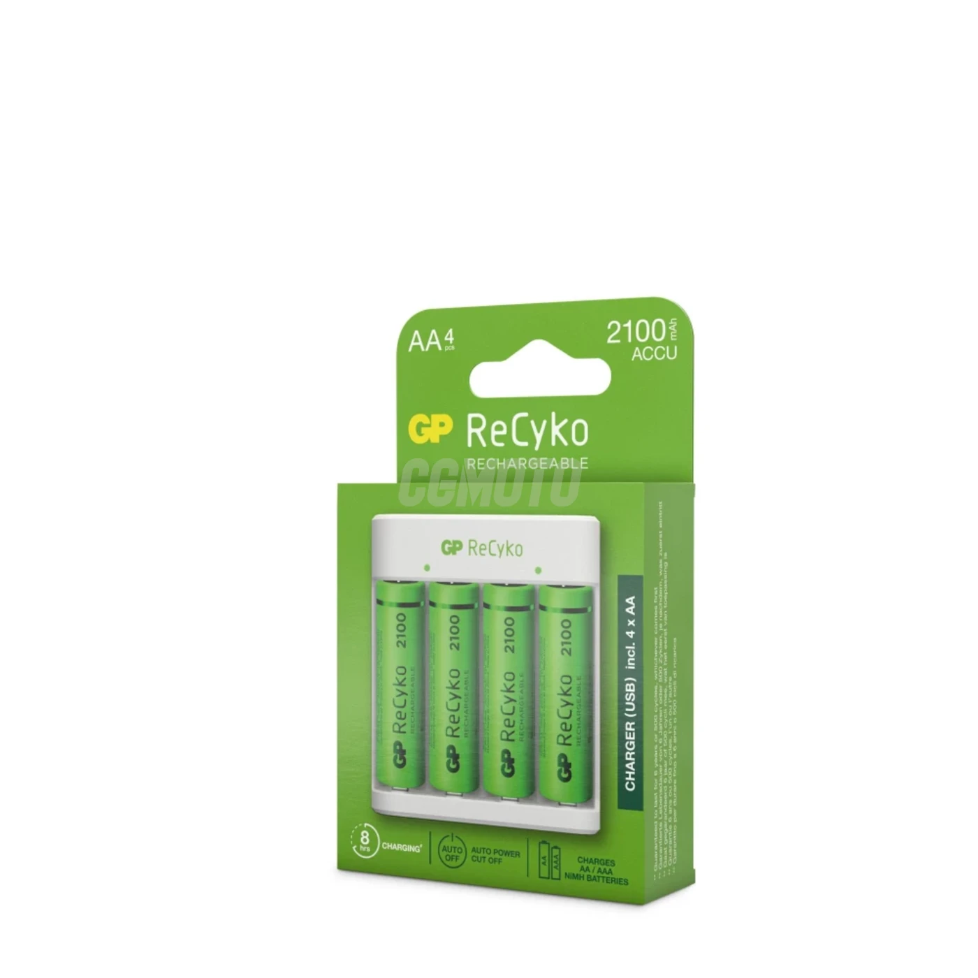 Carregador clássico GP E411 + 4 pilhas NiMH AA 2000 mAh