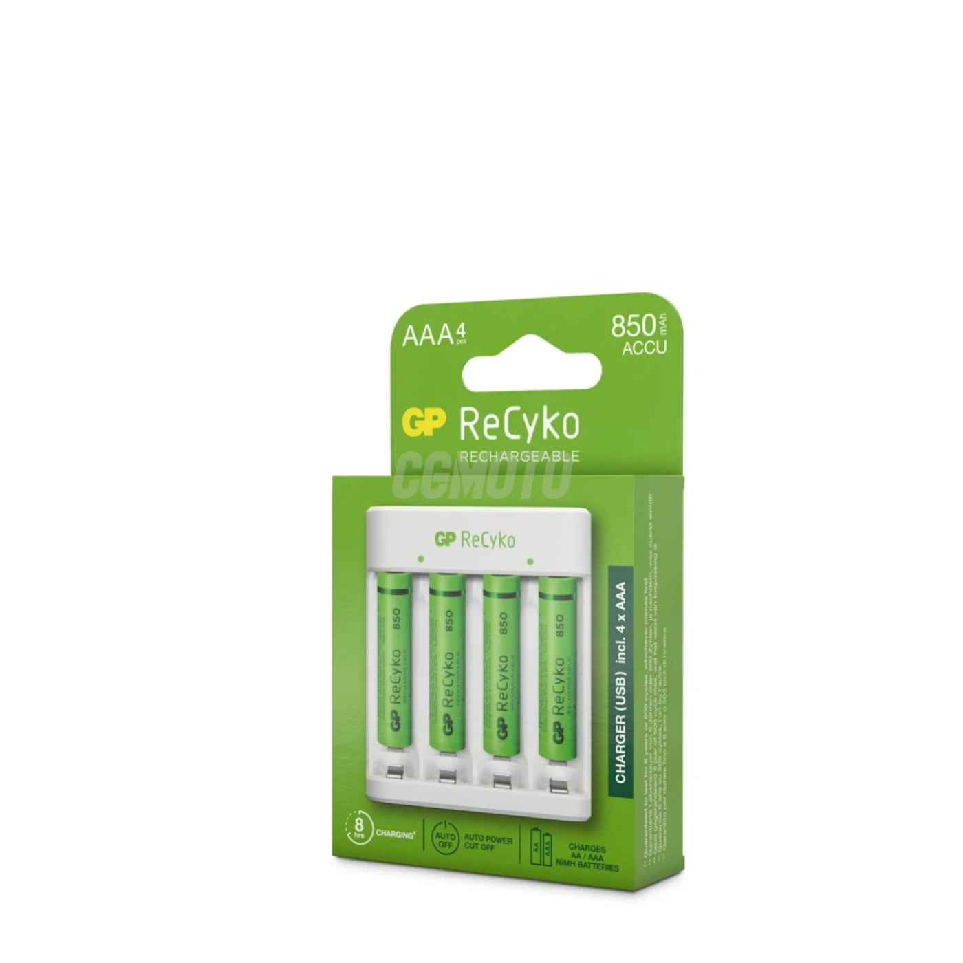 Carregador clássico GP E411 + 4 pilhas NiMH AAA 800 mAh