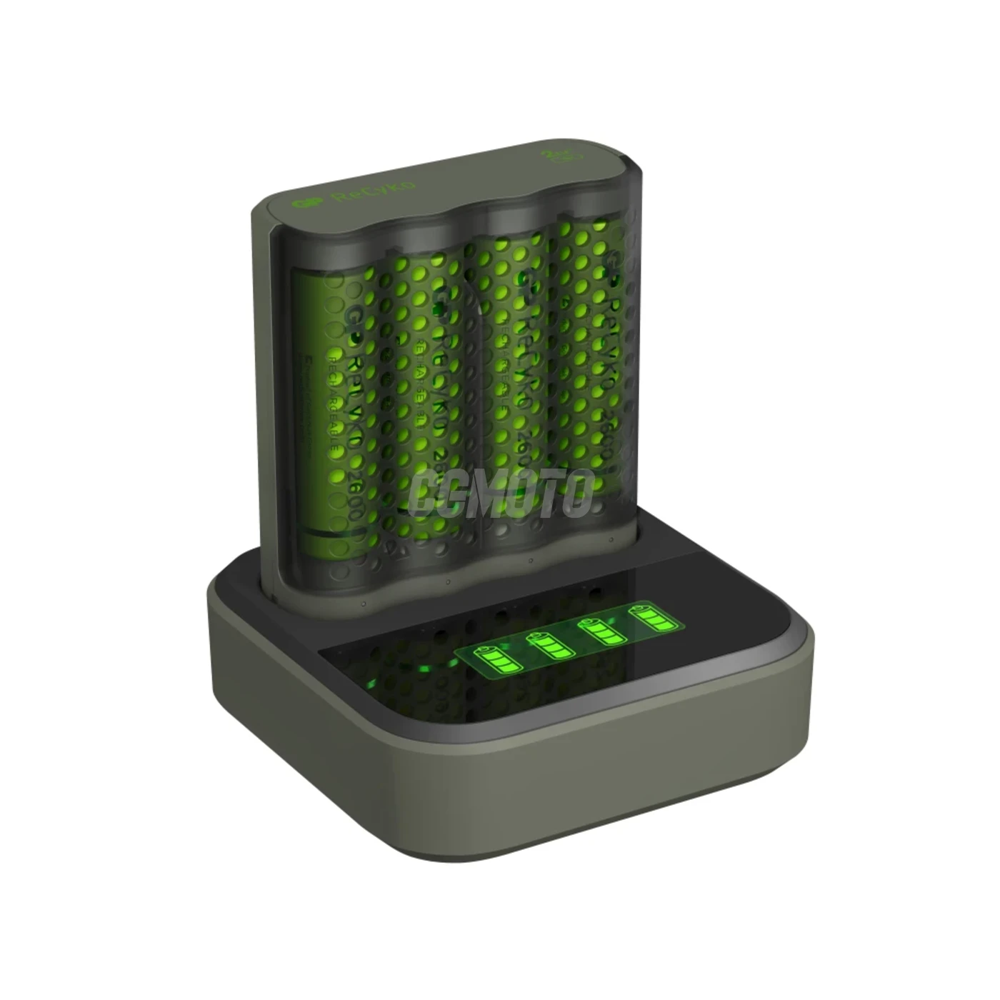 Carregador rápido 2-4 horas M451 USB + 4 pilhas NiMH AA  2600 mAh + estação D451