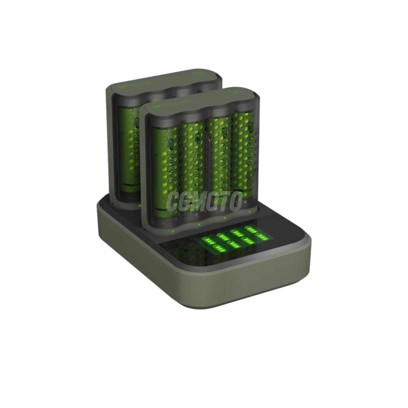 Carregador rápido 2-4 horas M451 USB + 8 pilhas NiMH AA  2600 mAh + estação D851