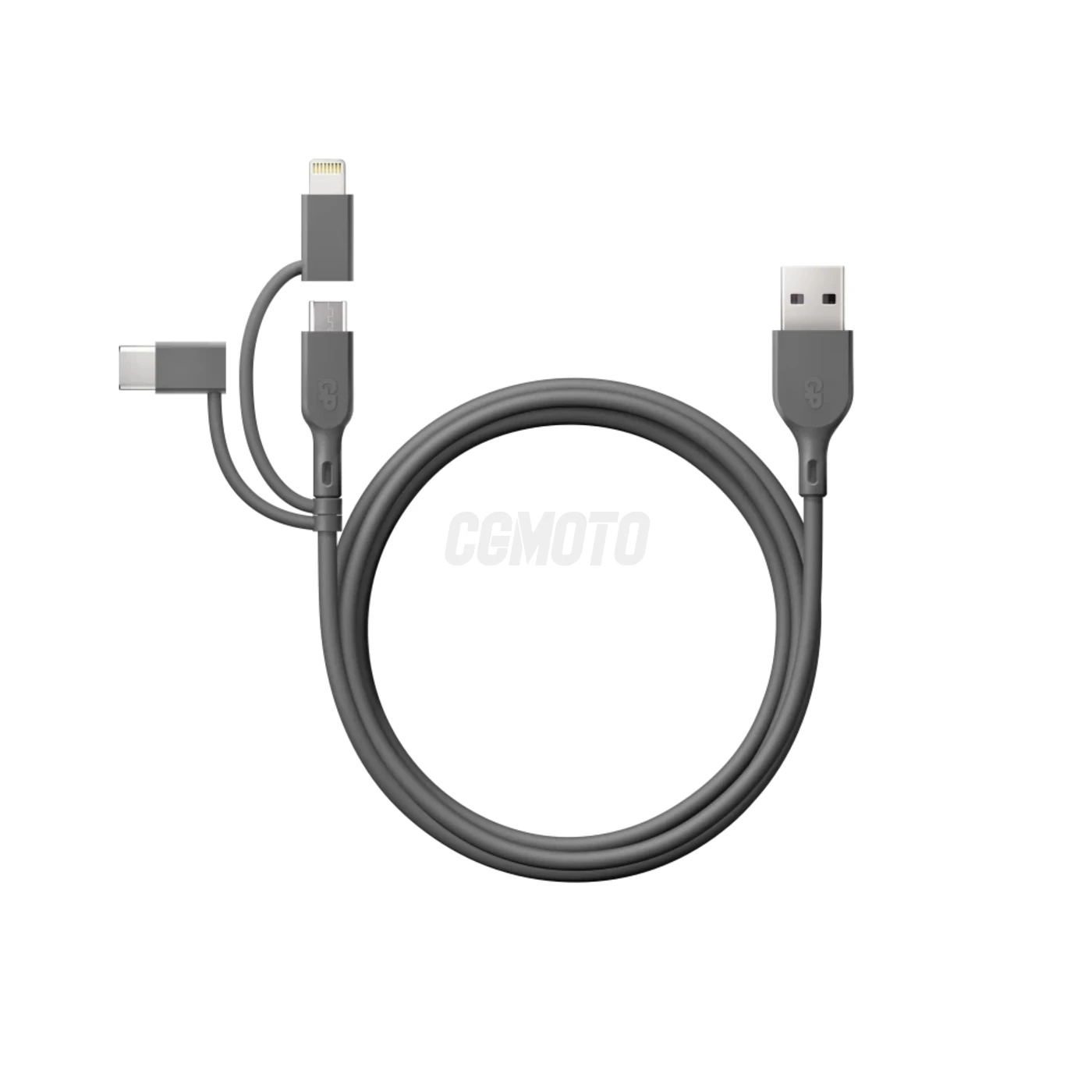 Essentials 1m 3-in-1 USB-A to Lightning/USB-C/Micro-USB-A