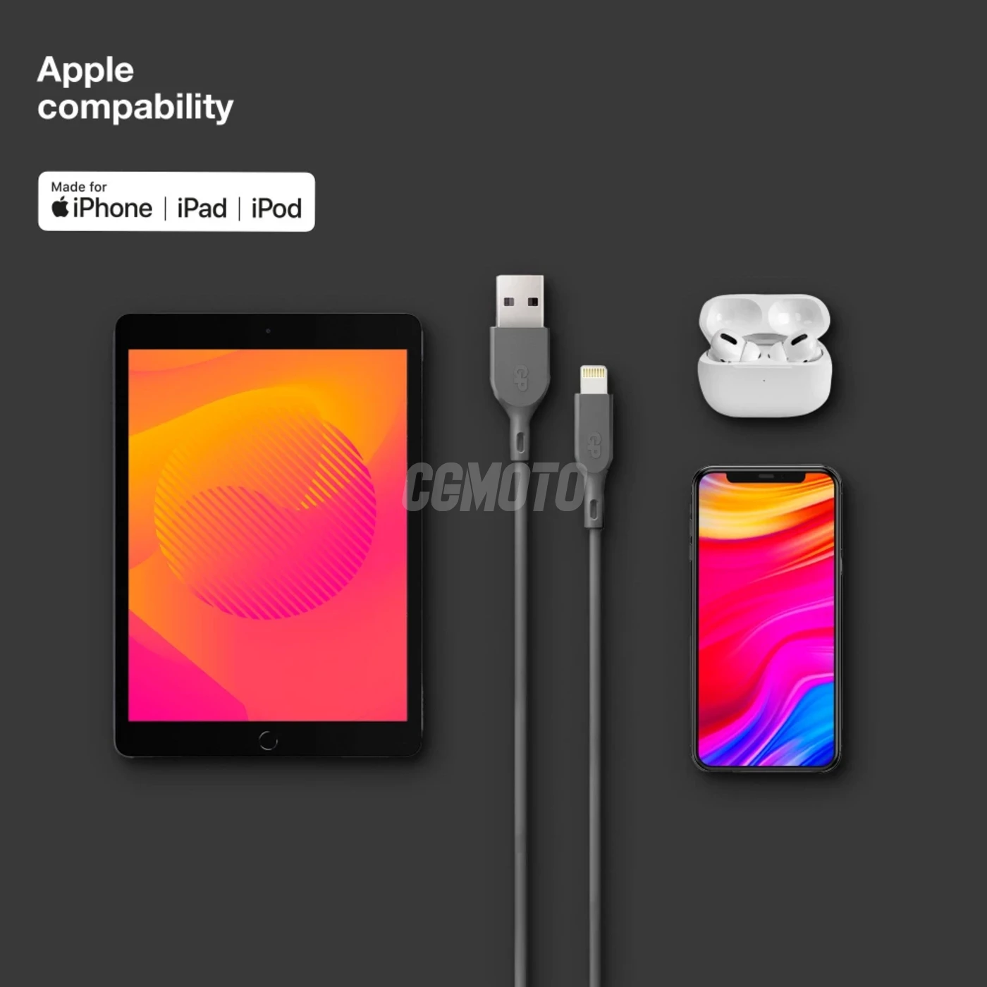 Essentials 1m USB-A to Lightning cable - Grey