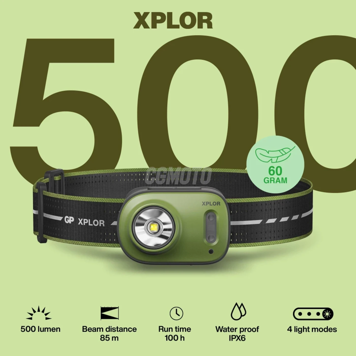 GP XPLOR Lanterna frontal recarregável PHR17 - 500LM