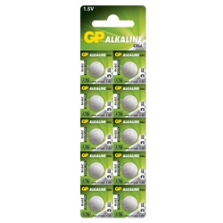 10 baterias de botão alcalinass LR44 1,5 V 