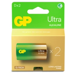 2 baterias alcalinas D 1,5 V Ultra 
