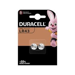 2 baterias de botão alcalinas LR43 1,5 V 
