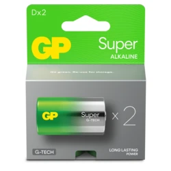 2 baterias de lítio D 1,5 V Super 