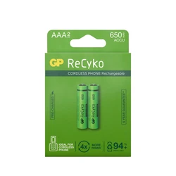 2 baterias recarregáveis NIMH AAA 1,2 V Recyko 650 mAh