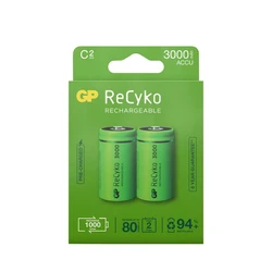 2 baterias recarregáveis NIMH C 1,2 V Recyko 3000 mAh