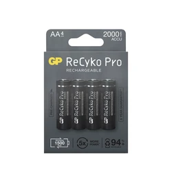 4 baterias recarregáveis NIMH AA 1,2 V Recyko Pro 2000 mAh