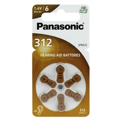 6 baterias auditivas de zinco-ar 312 1,4 V 