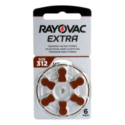 6 baterias auditivas de zinco-ar 312 1,45 V Extra 