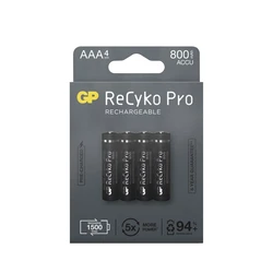 Blister de 4 pilhas recarregável Recyko+ AAA 800mAh (Profissional)