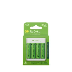Carregador clássico GP E411 + 4 pilhas NiMH AA 2000 mAh