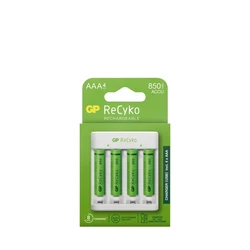 Carregador clássico GP E411 + 4 pilhas NiMH AAA 800 mAh